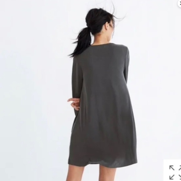 Madewell Sandwashed Swingy T-Shirt Dress Long Sleeve Faded Black Size Small - Picture 2 of 6